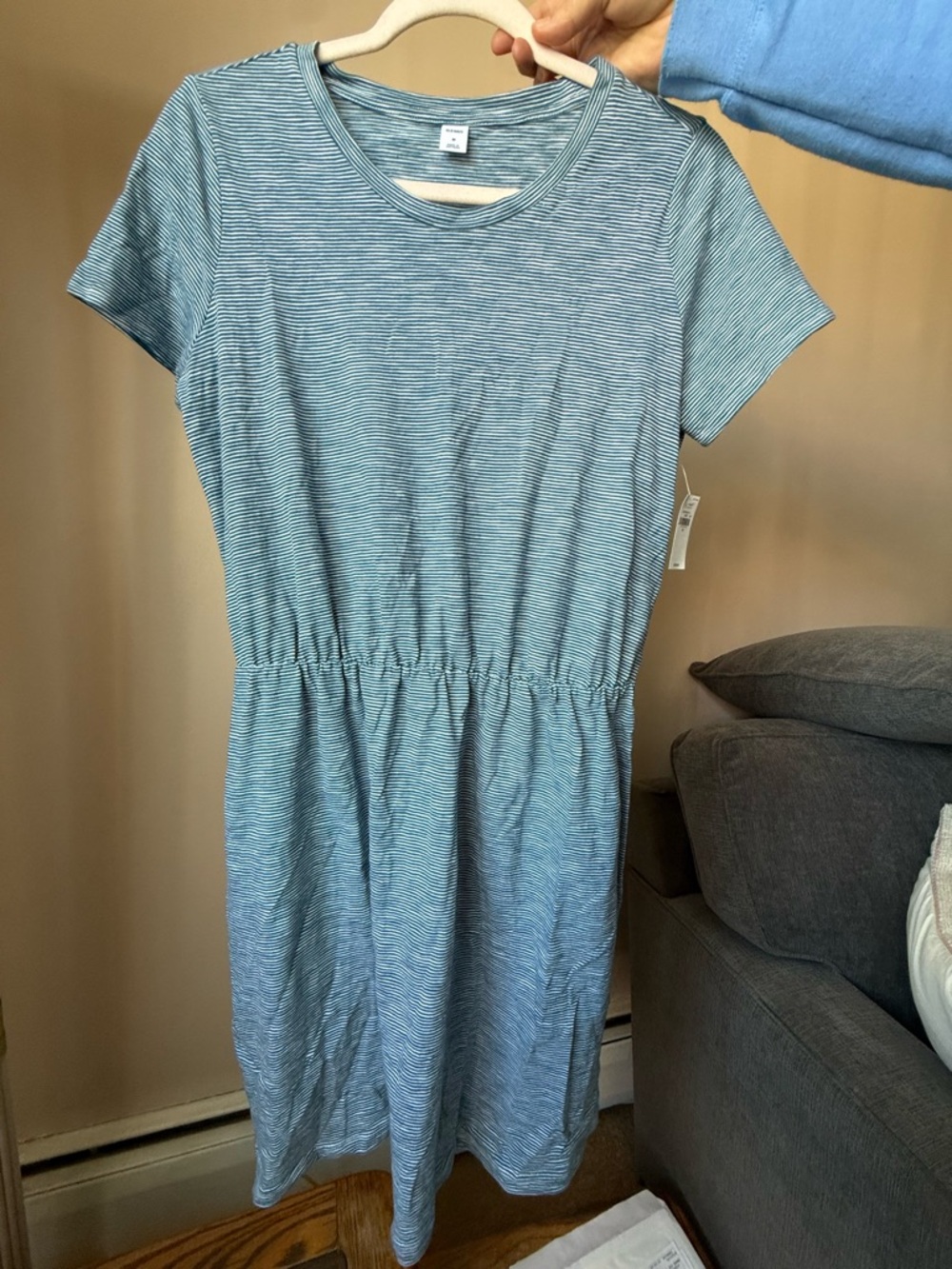 NWT Blue Striped Casual Short Sleeve Dress